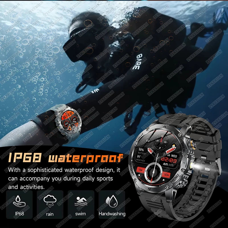 2026 Outdoor New 1000mAh Battery T-Rex 3 Military Grade Smart Watch Men IP69K Waterproof GPS HD Bluetooth Call 100+Sports Watch