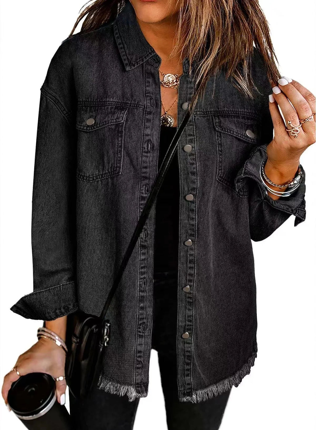 Women Denim Coat Shirt Coats Turn Down Collar Y2k Streetwear Open Stitch Jacket Single Breasted Casual Loose Jackets 2025