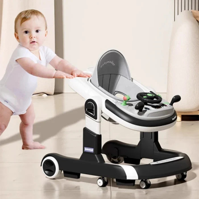 5 in 1 Baby Infant Walker Anti-Rollover Walker with Learning Toy for Infants anti-rollover Multifunctional Without Battery