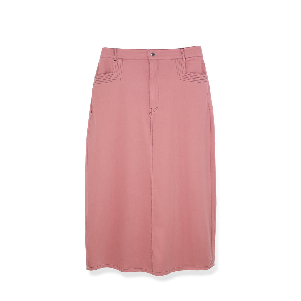 STRETCH COLORED DENIM  SKIRT