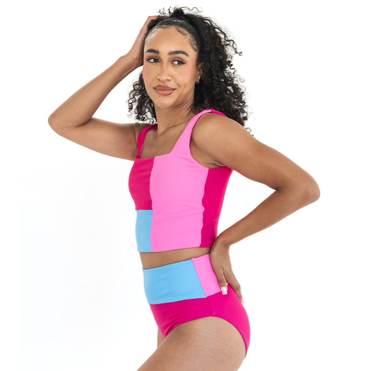 Square Neck Crop Tankini Top