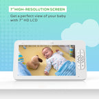 SM70 7-inch 720 x 1080P Wireless Baby Monitor Camera Temperature Monitor 2 Way Audio UK Plug