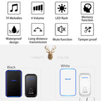 CACAZI Home Smart Digital Wireless Doorbell Remote Electronic Doorbell Elderly Pager, Style: US Plug(White)