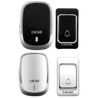 CACAZI Smart Waterproof Music Wireless Doorbell Multifunctional Pager, Style: US Plug(Black)