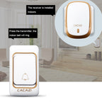 CACAZI Smart Waterproof Music Wireless Doorbell Multifunctional Pager, Style: US Plug(Black)