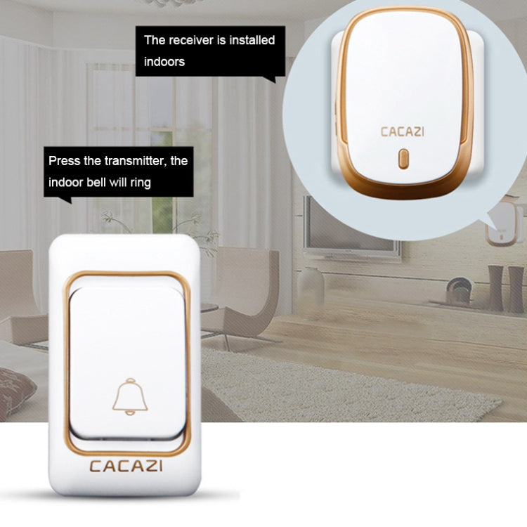 CACAZI Smart Waterproof Music Wireless Doorbell Multifunctional Pager, Style: US Plug(Black)