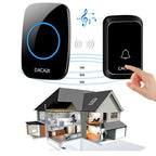 CACAZI A06-DC 1 To 1 Battery Type Smart Home Wireless Waterproof Music Doorbell(Black)