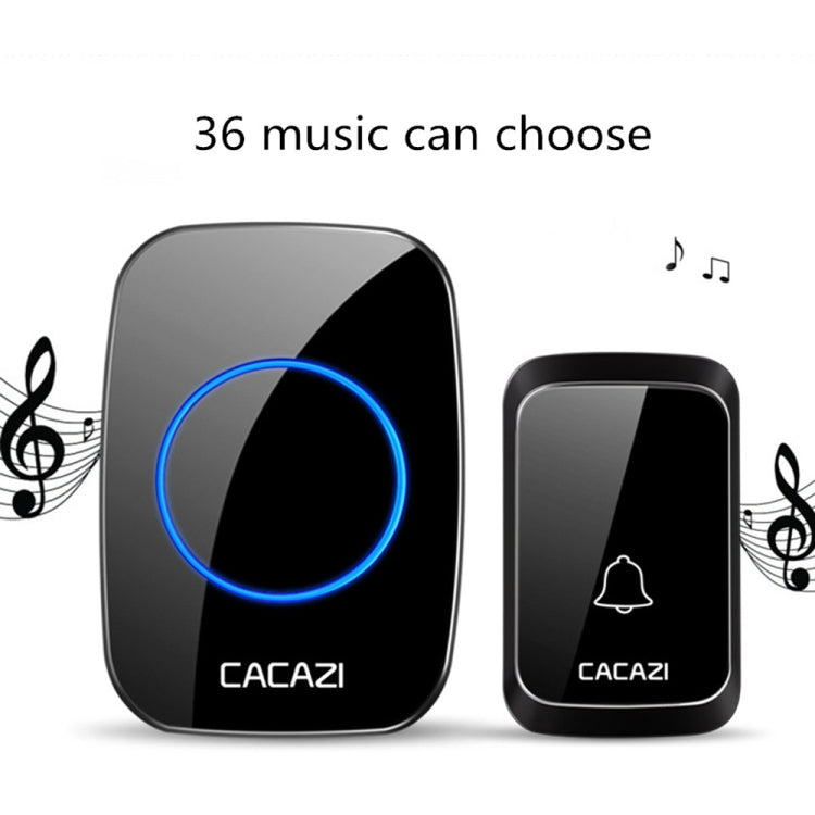 CACAZI A06-DC 1 To 1 Battery Type Smart Home Wireless Waterproof Music Doorbell(Black)