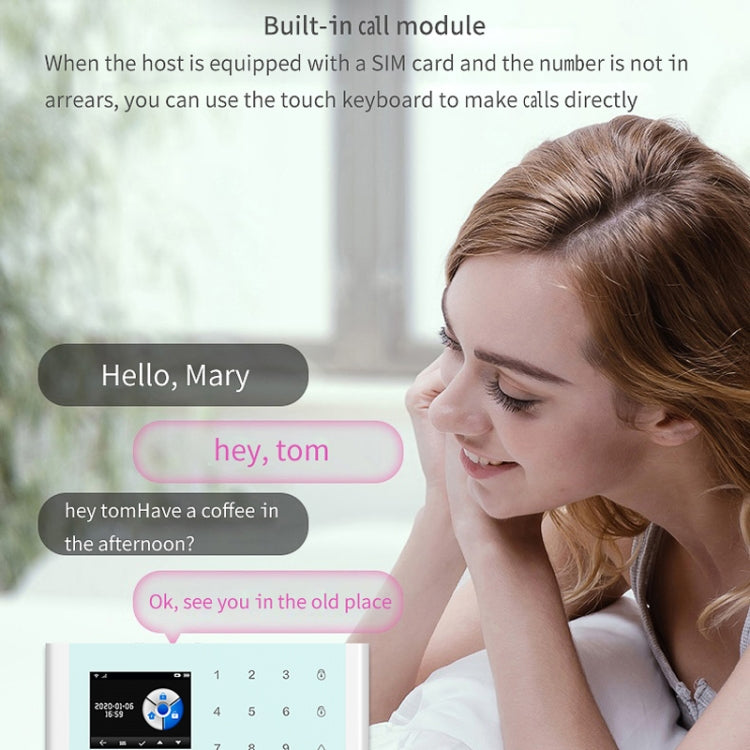 CS118   WIFI+GSM Tuya Smart Voice Alarm System Supports Amazon Alexa/ Google Assistant, Spec: Package 2