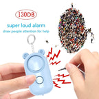 130dB LED Personal Alarm Pull Ring Outdoor Self-defense Products, Specification: Bear Style (Green)