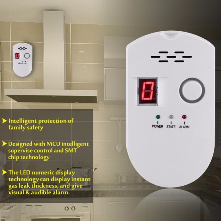 Combustible Gas Pipeline Digital Display Alarm, Specification: UK Plug