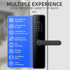 C91 Tuya Smart WiFi Password Fingerprint Electronic Door Lock(Silver)