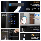 C91 Tuya Smart WiFi Password Fingerprint Electronic Door Lock(Silver)