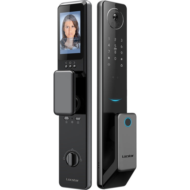 S61 Fully Automatic 3D Face Recognition Tuya Wifi Smart Fingerprint Lock Anti-theft Password Lock(Space Gray)