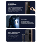S61 Fully Automatic 3D Face Recognition Tuya Wifi Smart Fingerprint Lock Anti-theft Password Lock(Rose Gold)