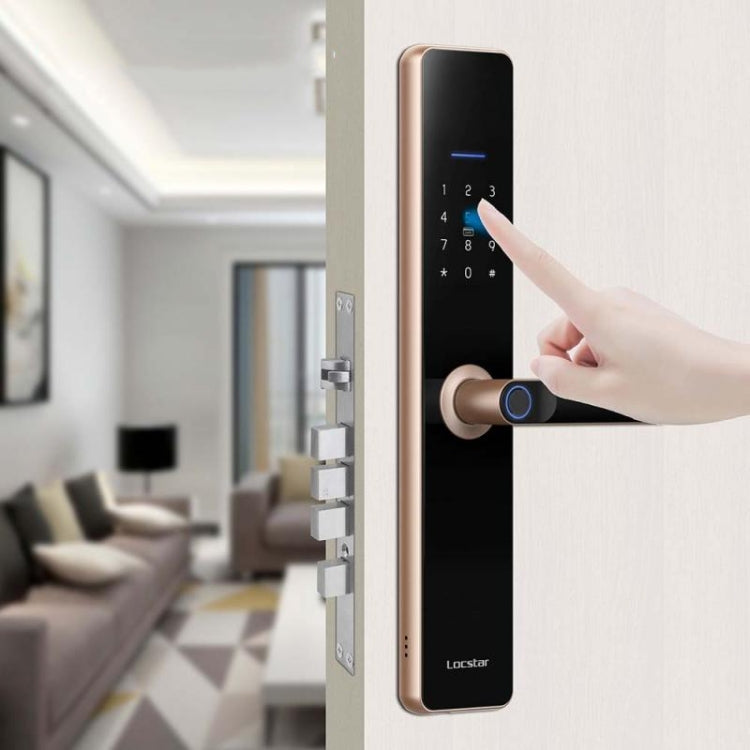 Wifi Fingerprint Lock Home Security Door Password Lock Supports APP Remote Unlocking(Rose Gold)