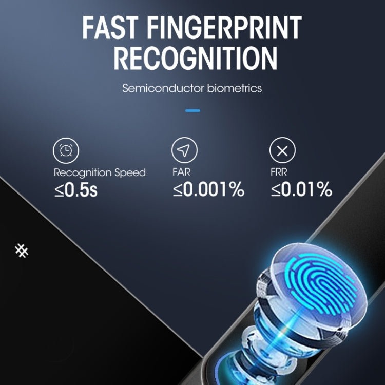 Wifi Fingerprint Lock Home Security Door Password Lock Supports APP Remote Unlocking(Space Gray)