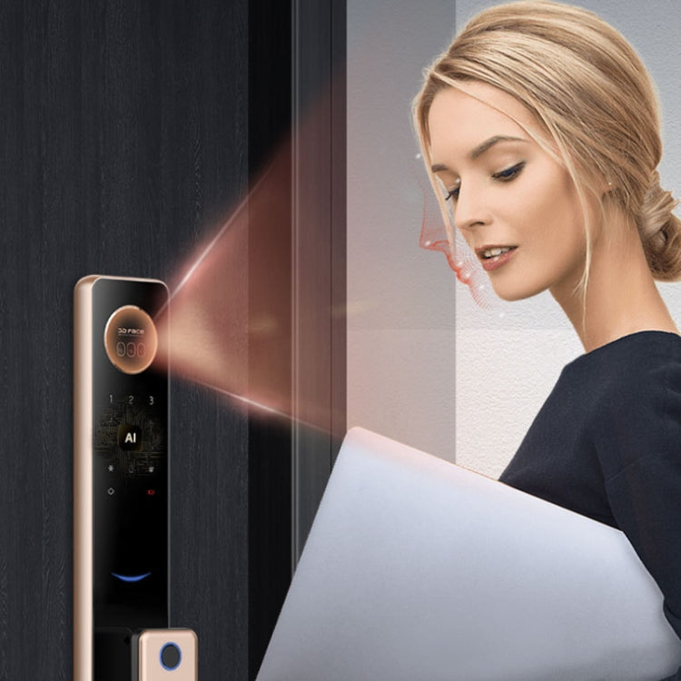 T100A  3D Face Recognition Fingerprint Code Card Digital Door Lock(Space Gray)