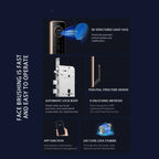 T100A  3D Face Recognition Fingerprint Code Card Digital Door Lock(Space Gray)