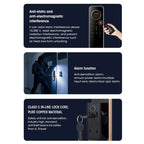 T100A  3D Face Recognition Fingerprint Code Card Digital Door Lock(Rose Gold)