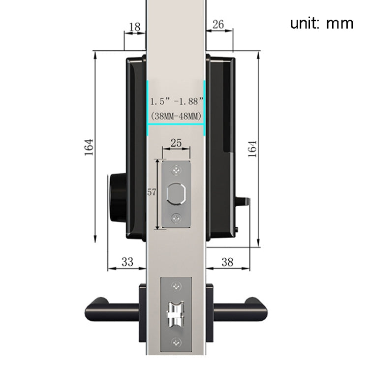 C87 Automatic Fingerprint Lock Entry Door Password Smart Lock(Black)