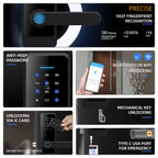 C89 Smart Fingerprint Password Lock Home Indoor Door TUYA System Lock(Silver)