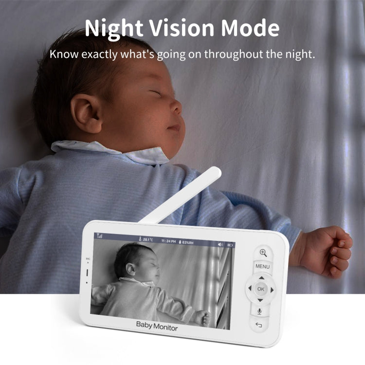 5 Inch HD Baby Monitor Wireless Wifi Baby Care Camera UK Plug