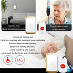 CACAZI C20 Two To Three Wireless Pager For The Elderly Home Care Waterproof Emergency Pager, EU Plug(Black)