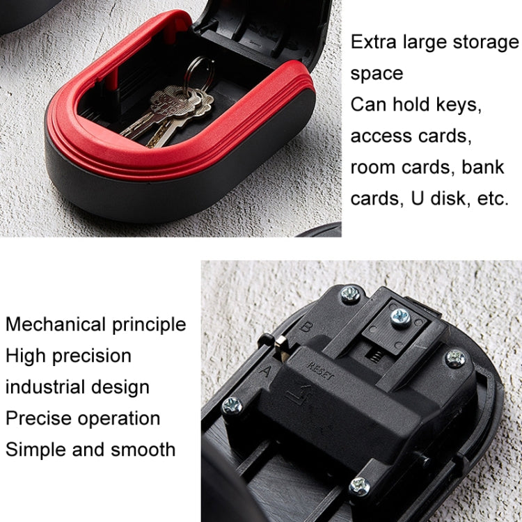 Full Plastic Key Box Password Lock Door Key Storage Password Box(Blue)
