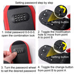Full Plastic Key Box Password Lock Door Key Storage Password Box(Blue)
