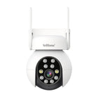 SriHome SH052 Wifi 5MP Wireless PTZ IP AI Auto Tracking Sound&Light Alarm Starlight Color Night Vision Outdoors Surveillance Camera, Plug: EU