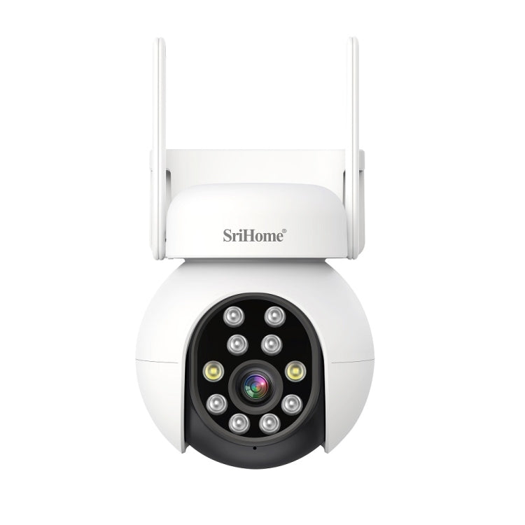 SriHome SH052 Wifi 5MP Wireless PTZ IP AI Auto Tracking Sound&Light Alarm Starlight Color Night Vision Outdoors Surveillance Camera, Plug: AU