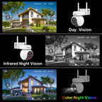 SriHome SH052 Wifi 5MP Wireless PTZ IP AI Auto Tracking Sound&Light Alarm Starlight Color Night Vision Outdoors Surveillance Camera, Plug: AU