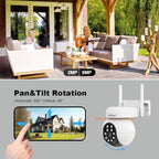 SriHome SH052 Wifi 5MP Wireless PTZ IP AI Auto Tracking Sound&Light Alarm Starlight Color Night Vision Outdoors Surveillance Camera, Plug: US