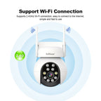 SriHome SH052 Wifi 5MP Wireless PTZ IP AI Auto Tracking Sound&Light Alarm Starlight Color Night Vision Outdoors Surveillance Camera, Plug: EU
