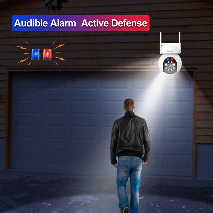 SriHome SH052 Wifi 5MP Wireless PTZ IP AI Auto Tracking Sound&Light Alarm Starlight Color Night Vision Outdoors Surveillance Camera, Plug: UK