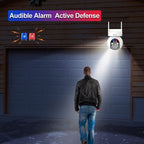 SriHome SH052 Wifi 5MP Wireless PTZ IP AI Auto Tracking Sound&Light Alarm Starlight Color Night Vision Outdoors Surveillance Camera, Plug: UK