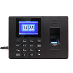 Fingerprint Recognition Voice Broadcast Smart Report Generation Attendance Machine, Model: Black EU Plug