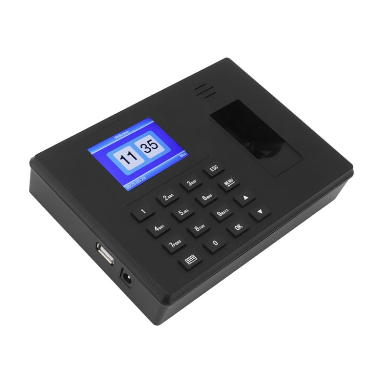 Fingerprint Recognition Voice Broadcast Smart Report Generation Attendance Machine, Model: Black EU Plug