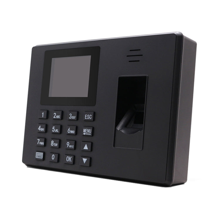 Fingerprint Recognition Voice Broadcast Smart Report Generation Attendance Machine, Model: Black EU Plug