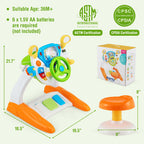 Kids Steering Wheel Pretend Play Toy Set with Lights and Sounds - Color: Multicolor