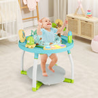 5-in-1 Baby Activity Center Interactive Bounce Seat with Removable Toys-Blue - Color: Blue