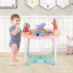 5-in-1 Baby Activity Center Interactive Bounce Seat with Removable Toys-Pink - Color: Pink