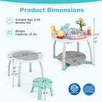5-in-1 Baby Activity Center Interactive Bounce Seat with Removable Toys-White - Color: White