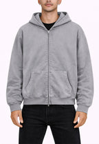 STONE VINTAGE WASH ZIP HOODIE