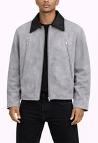GREY SUEDE WORK JACKET
