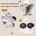 Kids Modern Toy Kitchen Playset with Attractive Lights and Sounds-Coffee