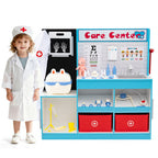 Play Doctor's Office Wood Medical Center Toy Set with Examine Region-Blue