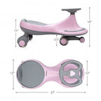Wiggle Car Ride-on Toy with Flashing Wheels-Pink - Color: Pink