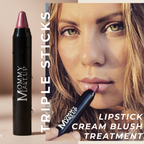 Triple Sticks Lipstick, Cream Blush, and Treatment in Tess